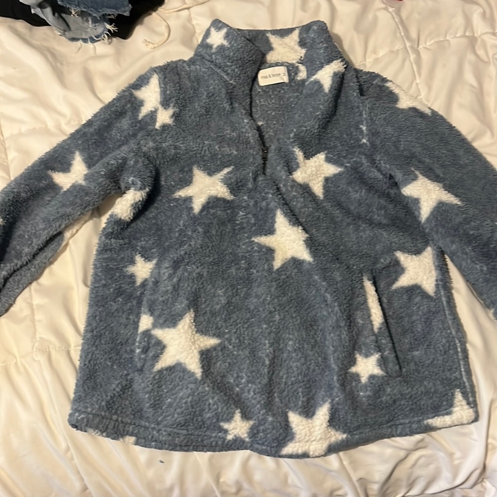 Mia&Tess fuzzy star quarter zip